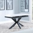 Bari 6-8 Seater White Ceramic Extending Dining Table with Black Star Base - 140cm-180cm